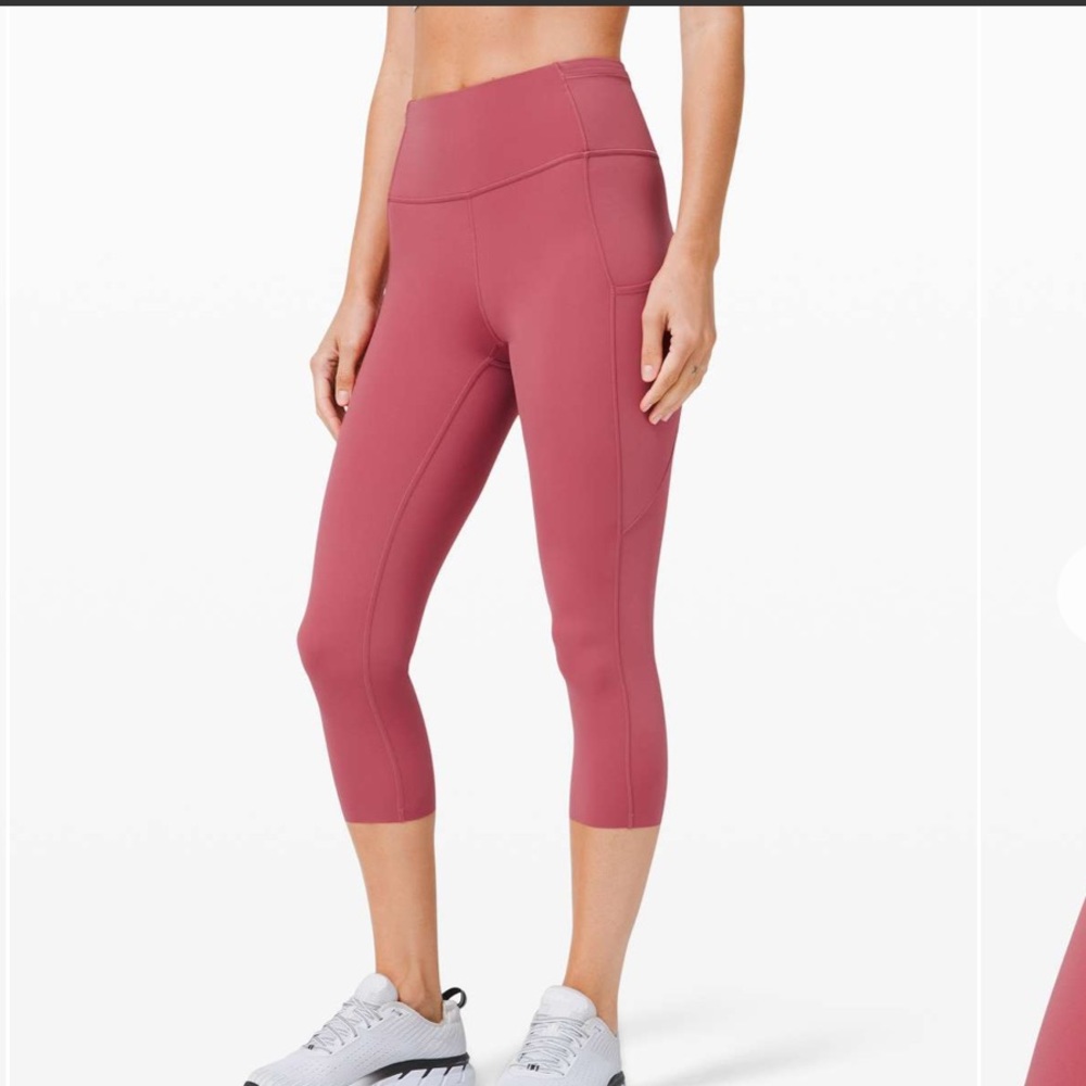 Lululemon Fast and Free Crop II 19" *Non-Reflective Cool Size 4 Cherry Tint